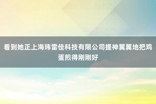 看到她正上海玮雷佳科技有限公司提神翼翼地把鸡蛋煎得刚刚好